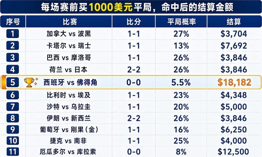 不管你懂不懂球,买平就是这届世界杯最佳策略?
